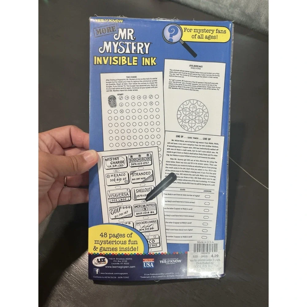 Lot Of 2 Mr. Mystery Invisible Ink Yes & Know Secret Agent Spy & Game Book
